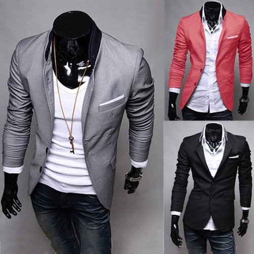 Men's Two Button Casual Slim Fit Jacket