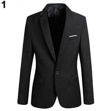 Men's Fashion Slim Fit Formal One Button Suit Blazer