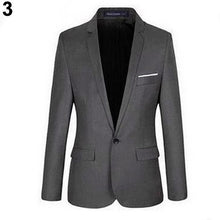 Men's Fashion Slim Fit Formal One Button Suit Blazer