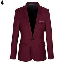 Men's Fashion Slim Fit Formal One Button Suit Blazer