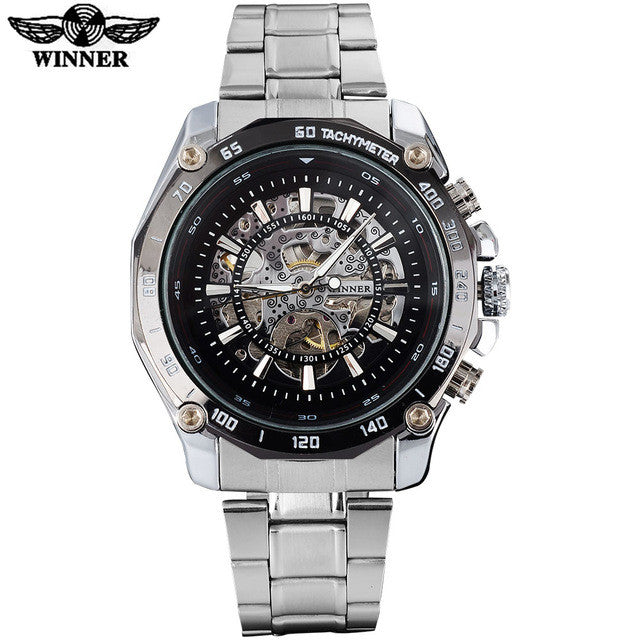WINNER Men's Stainless Steel Casual Watch