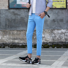 Men Slim Straight Casual Ankle Pants