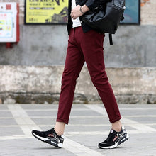 Men Slim Straight Casual Ankle Pants