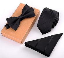 Necktie, Pocket Square Towel & Bow Tie Set